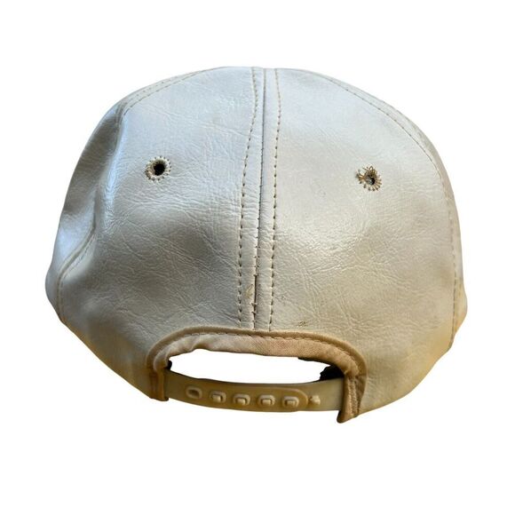 Rare Vtg 80's 90's Coca-Cola Trucker Snapback Hat Cap White Leather Rare - Picture 3 of 4